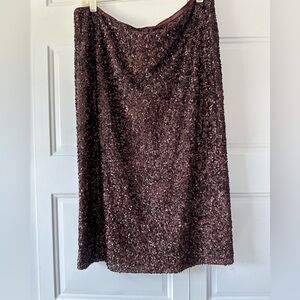 Lafayette 148 New York "Casey" Shimmering
Sequins Skirt-Cabernet New